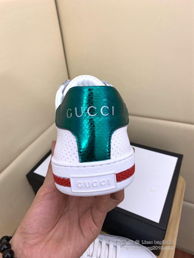 GUCCI男鞋 專櫃同步 古馳男士休閒板鞋 原版定制牛皮 Gucci白色男低幫鞋  hdnx1060